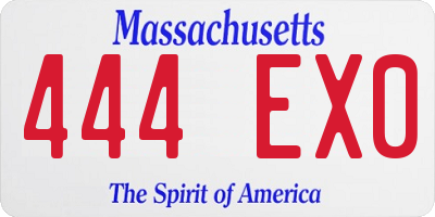 MA license plate 444EX0