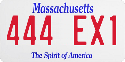 MA license plate 444EX1