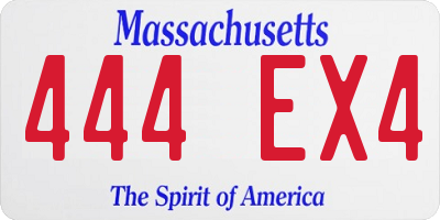 MA license plate 444EX4