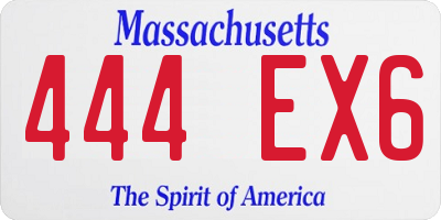 MA license plate 444EX6