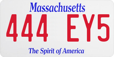 MA license plate 444EY5