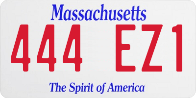 MA license plate 444EZ1