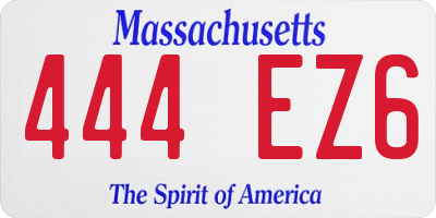 MA license plate 444EZ6