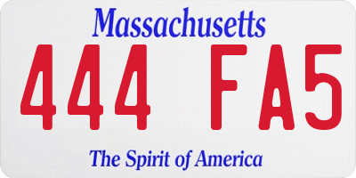 MA license plate 444FA5