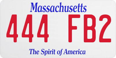 MA license plate 444FB2