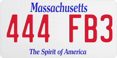 MA license plate 444FB3