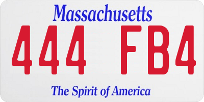 MA license plate 444FB4