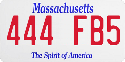 MA license plate 444FB5