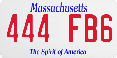 MA license plate 444FB6