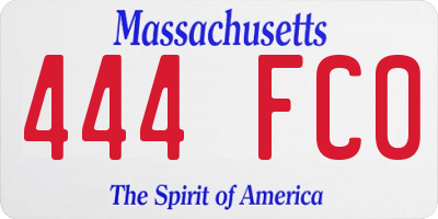 MA license plate 444FC0