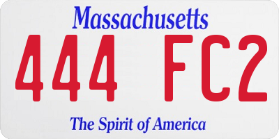 MA license plate 444FC2