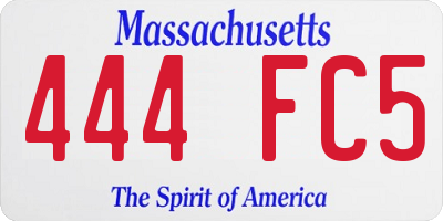 MA license plate 444FC5