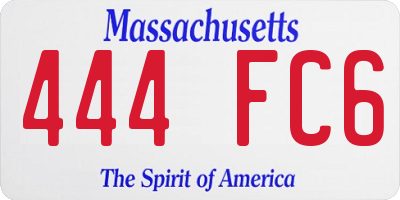 MA license plate 444FC6