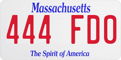 MA license plate 444FD0