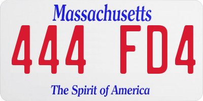 MA license plate 444FD4