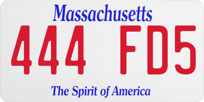 MA license plate 444FD5