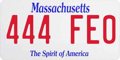 MA license plate 444FE0