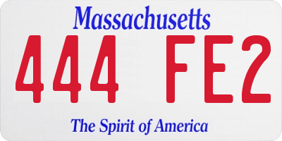 MA license plate 444FE2