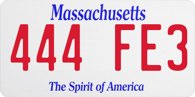 MA license plate 444FE3