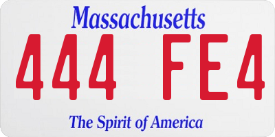 MA license plate 444FE4