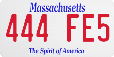 MA license plate 444FE5