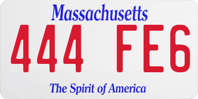 MA license plate 444FE6