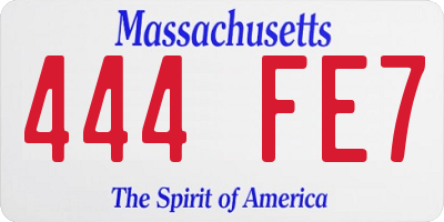 MA license plate 444FE7