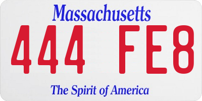 MA license plate 444FE8