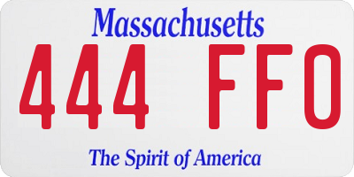 MA license plate 444FF0