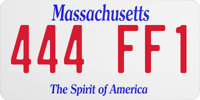 MA license plate 444FF1