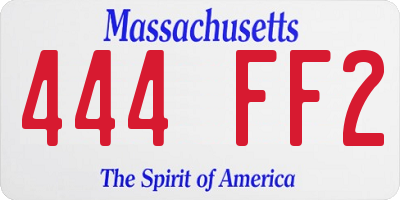 MA license plate 444FF2