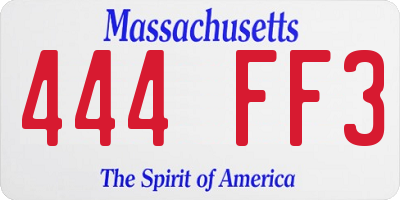 MA license plate 444FF3