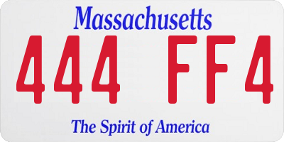 MA license plate 444FF4