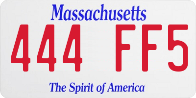 MA license plate 444FF5