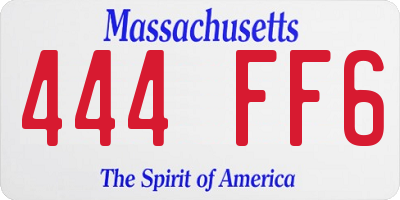 MA license plate 444FF6