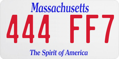 MA license plate 444FF7