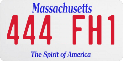 MA license plate 444FH1