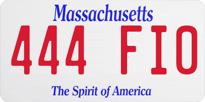 MA license plate 444FI0
