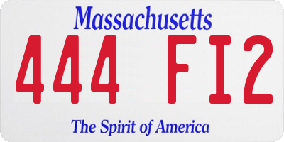 MA license plate 444FI2