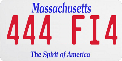 MA license plate 444FI4