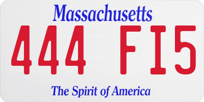 MA license plate 444FI5