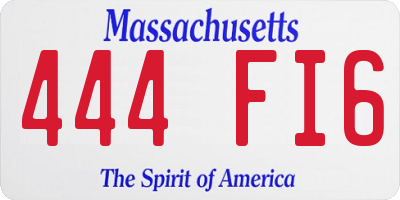 MA license plate 444FI6