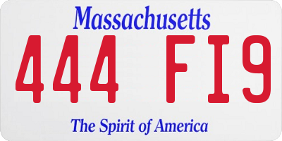 MA license plate 444FI9