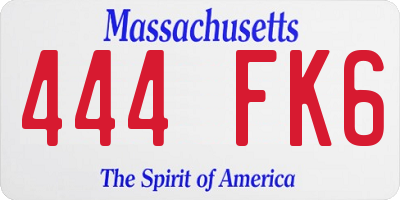 MA license plate 444FK6