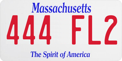 MA license plate 444FL2