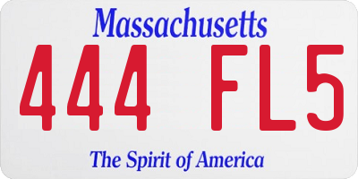 MA license plate 444FL5