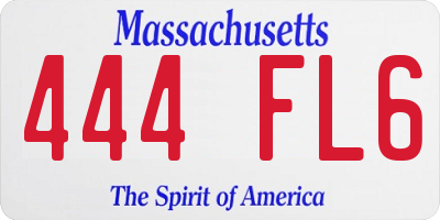 MA license plate 444FL6