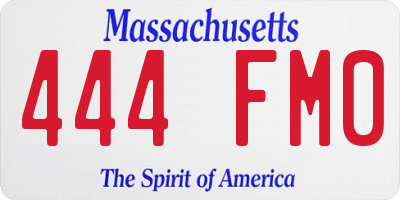 MA license plate 444FM0