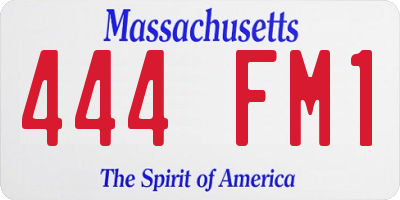 MA license plate 444FM1