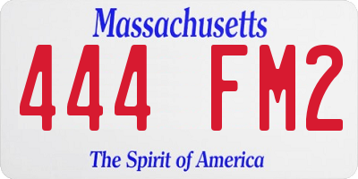 MA license plate 444FM2